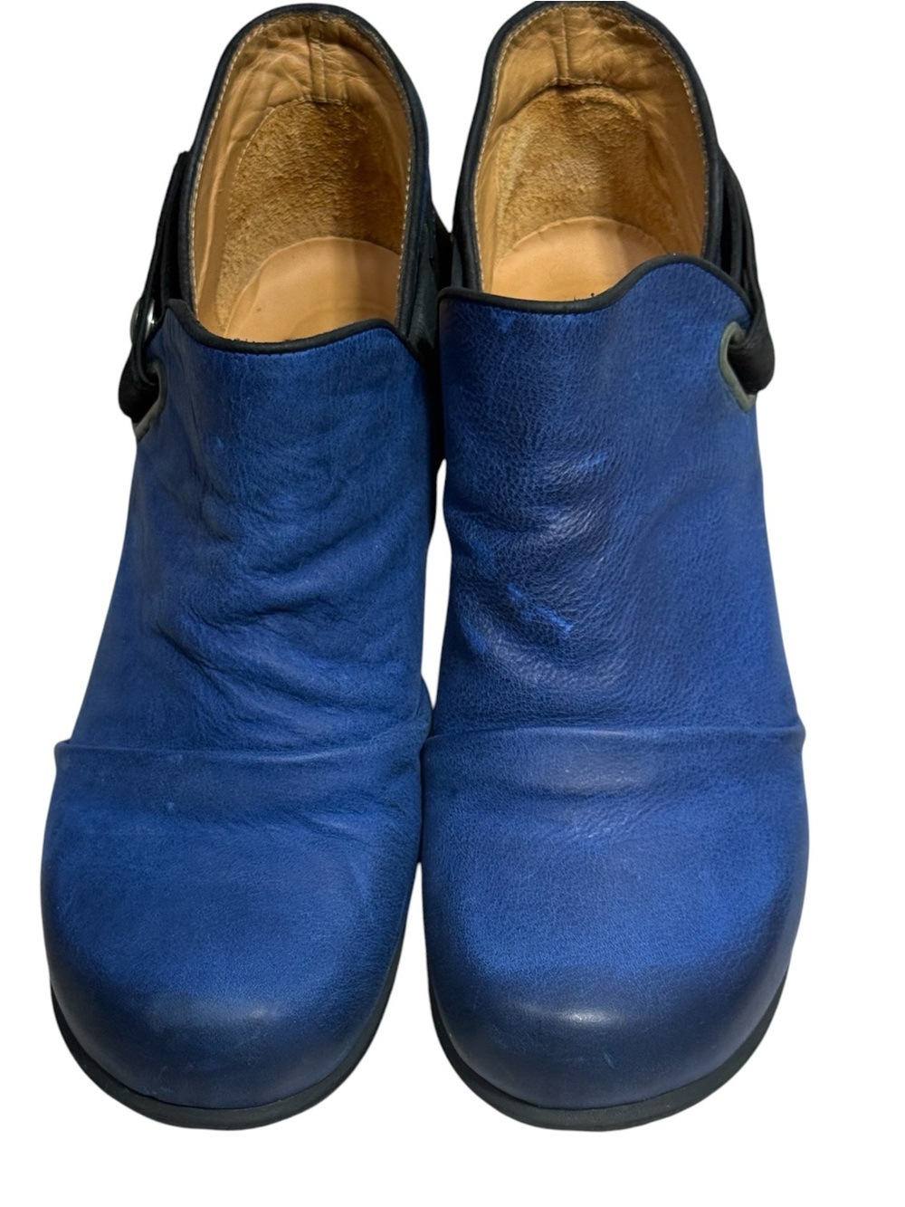 John Fluevog Hopeful Holly Blue Leather Ankle Bootie Boot Size 10 RARE - Picture 5 of 9